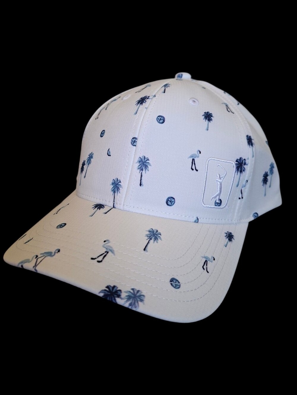 Pro PGA White Structured One Size Adjustable Golf Hat PGA Tour